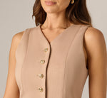 Ponte Knit Vest Top In Desert Dust 3