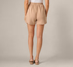Pleated Ponte Knit Short In Desert Dust 5