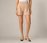 Pleated Ponte Knit Short In Desert Dust 2