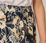 Ankle Length A Line Midi Skirt In Navy Ivory Whimsical Floral 3