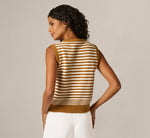 Textured Pullover Sweater Vest In Camel Ivory 6