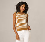 Textured Pullover Sweater Vest In Camel Ivory 3