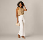 Textured Pullover Sweater Vest In Camel Ivory 2