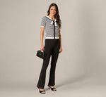 Short Sleeve Sailor Collar Pullover Sweater In Ivory Navy 2