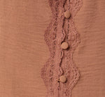 Pleated Lace Trim Tank Top In Acorn 7
