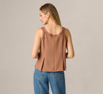 Pleated Lace Trim Tank Top In Acorn 6