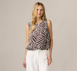 Bubble Hem Tank Top In Chocolate Patchwork Stripe 3