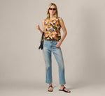 Bubble Hem Tank Top In Cream Tapenade Floral 2
