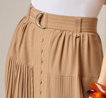 Belted A Line Pleated Midi Skirt In Taos Taupe 4