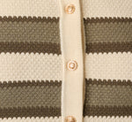 Short Sleeve Textured Knit Collared Cardigan Sweater In Olive Tree Combo 6