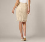 Cable Crochet Fringe Short Skirt In Cream 5