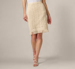 Cable Crochet Fringe Short Skirt In Cream 2
