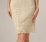Cable Crochet Fringe Short Skirt In Cream 4