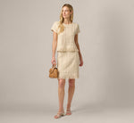 Cable Crochet Fringe Short Skirt In Cream 1