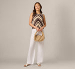 Open Crochet Knit Tank Top In Chocolate Cream 2