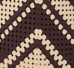 Crochet Knit Fringe Midi Skirt In Chocolate Cream 6