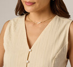 Textured Cotton Ruffle Vest Top In Cream 5
