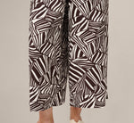 Pull On Cropped Wide Leg Pant In Chocolate Patchwork Stripe 4