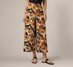 Pull On Cropped Wide Leg Pant In Cream Tapenade Floral 2