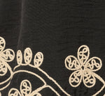 Short Sleeve Scalloped Floral Embroidery Blouse In Black Ivory 7