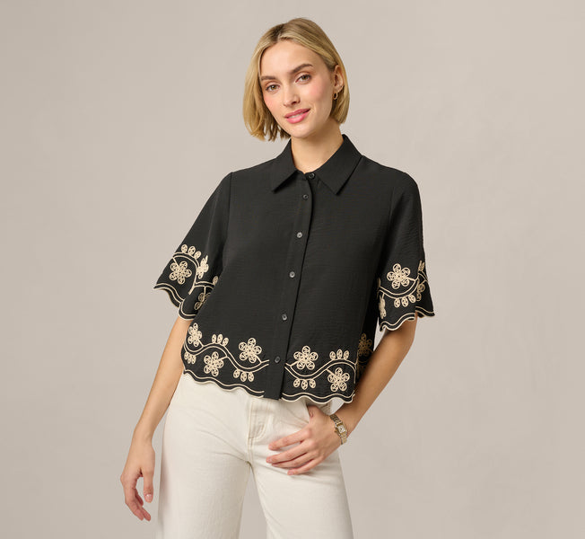 ameri アメリ ADALEE EMBROIDERY MESH BLOUSE Ameri（アメリ）の「ADALEE EMBROIDERY MESH BLOUSE（シャツ/ブラウス