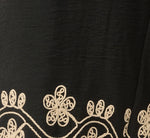 Scalloped Floral Embroidery Cropped Pant In Black Ivory 6