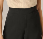 Scalloped Floral Embroidery Cropped Pant In Black Ivory 4