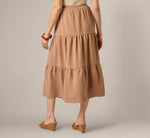 Tiered Drawstring Airflow Midi Skirt In Sinopia Fresco 5