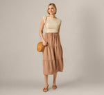 Tiered Drawstring Airflow Midi Skirt In Sinopia Fresco 1