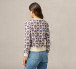 Long Sleeve Jacquard Pullover Sweater In Rustic Clay Floral 6