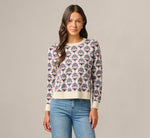Long Sleeve Jacquard Pullover Sweater In Rustic Clay Floral 3