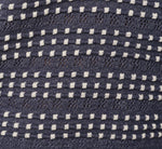 Fringe Trim Textured Polo Sweater In Navy Ivory 7