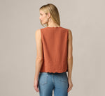 Floral Embroidered Lace Vest Top In Maple 6