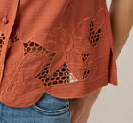 Floral Embroidered Lace Vest Top In Maple 3