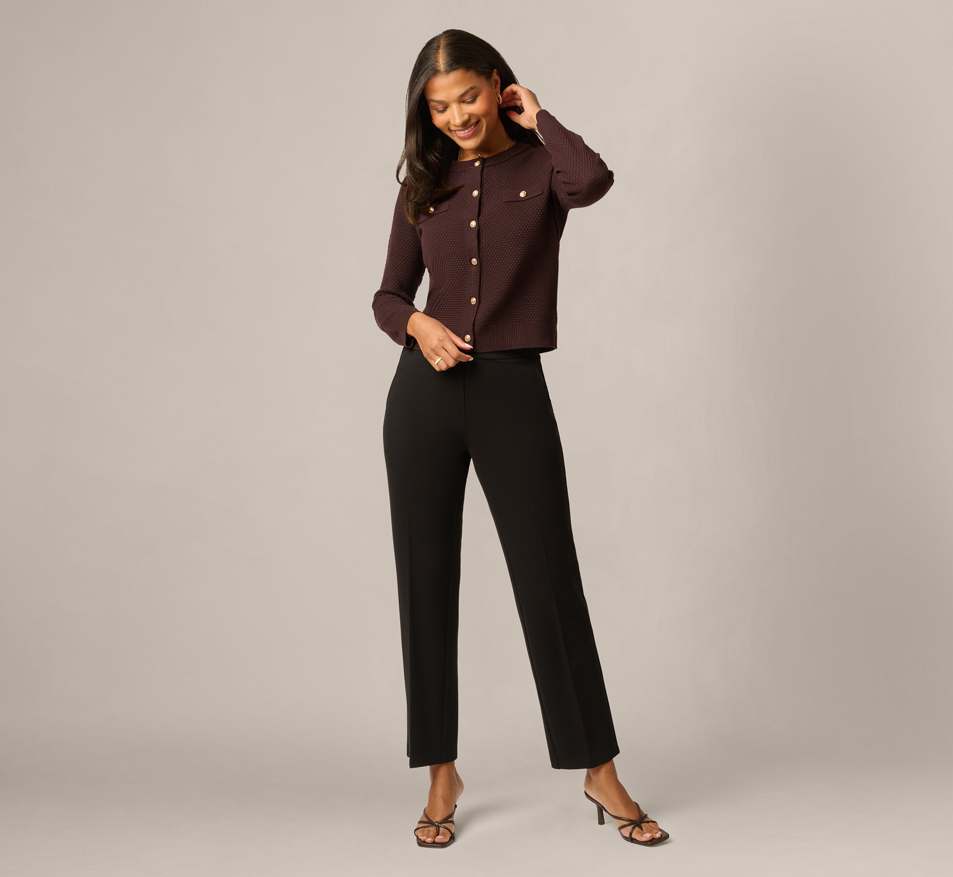Straight Leg Stretch Ponte Pant In Black 1