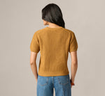 Short Sleeve Shaker Knit Pullover Sweater In Butternut 7