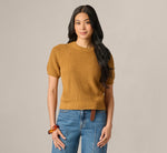 Short Sleeve Shaker Knit Pullover Sweater In Butternut 4