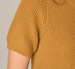 Short Sleeve Shaker Knit Pullover Sweater In Butternut 5