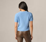 Short Sleeve Shaker Knit Pullover Sweater In Classic Blue 6