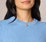 Short Sleeve Shaker Knit Pullover Sweater In Classic Blue 4