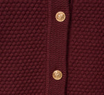 Long Sleeve Textured Knit Cardigan Sweater In Berry 7