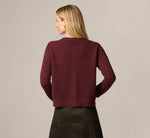 Long Sleeve Textured Knit Cardigan Sweater In Berry 6