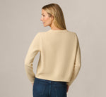 Long Sleeve Textured Knit Cardigan Sweater In Cream 6