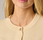 Long Sleeve Textured Knit Cardigan Sweater In Cream 4
