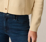 Long Sleeve Textured Knit Cardigan Sweater In Cream 5