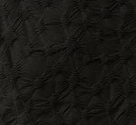 Long Sleeve Textured Semisheer  Ruched Blouse In Black 7