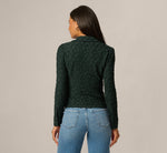 Long Sleeve Textured Semisheer  Ruched Blouse In Jungle Green 6