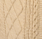 Tie Neck Whipstitch Cable Knit  Sweater Vest In Caramel Black 7