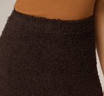 Fuzzy Fringe Hem Sweater Knit Midi Skirt In Dark Roast 4