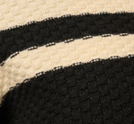 Long Sleeve Zipper Collar Cardigan Sweater In Cream Black 7